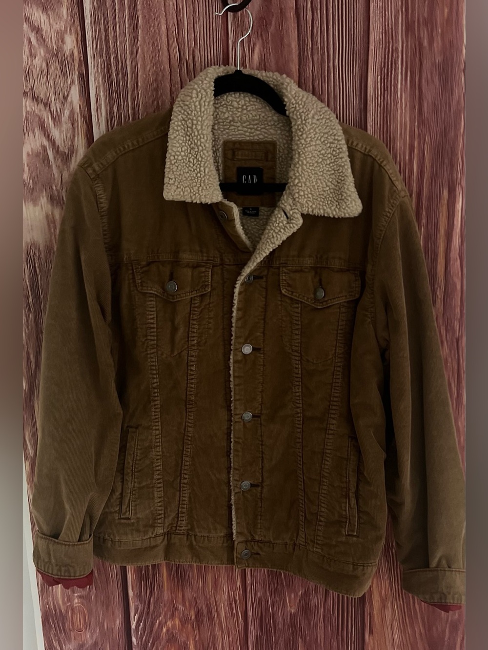 GAP Men’s Brown Corduroy Sherpa Trucker Jacket